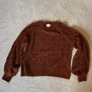 Elegant Brown Knit Sweater
